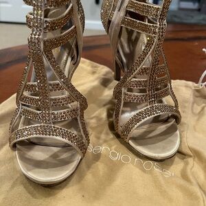Sergio Rossi Gold Strappy Heels